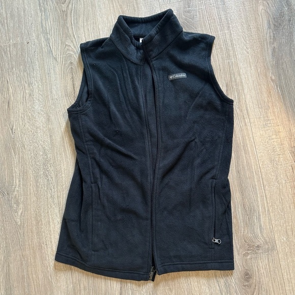 Columbia black fleece zip up vest - Picture 1 of 5